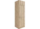 Kühlumbauschrank OPTIFIT "Bella", beige (wildeiche, wildeiche, anthrazit), B:60cm H:206,8cm T:60cm, Holzwerkstoff, Schränke, Kühlumbauschrank, Breite 60 cm, Nischenmaße B/T/H 56,7/55,5/88 cm
