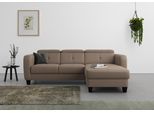 Ecksofa SIT & MORE "Belluci L-Form", braun (nuss), B:247cm H:85cm T:170cm, Sofas, Ecksofa, inklusive Federkern, wahlweise mit Bettfunktion und Bettkasten