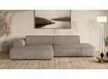 Ecksofa EXXPO - SOFA FASHION "Billund modernes Designsofa, bequem und elegant, Breite 294cm, L-Form", desert taupe, B:294cm H:71cm T:165cm, Sofas, Ecksofa, modern, L-form, Wellenfedern, inklusive 2x Nierenkissen