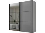 Schwebetürenschrank STAUD "Includo Glas, Made in Germany", grau (hellgrauglas), B:225cm H:222cm T:68cm, Holzwerkstoff, Schränke, Schwebetürenschrank