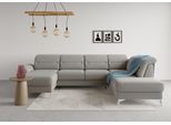 Wohnlandschaft SIT & MORE "Sinatra U-Form", silber, B:326cm H:85cm T:220cm, 90% Polyester, 10% Polyamid, Sofas, Wohnlandschaft, optional mit Kopfteilverstellung und Armteilfunktion etc.