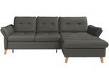 Ecksofa SIT & MORE "Göteborg", grau (anthrazit), B:268cm H:90cm T:176cm, Sofas, Ecksofa, Sitztiefenverstellung und Federkern, wahlweise mit Bettfunktion