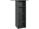 Eckregal WIMEX "Multiraumkonzept", grau (grafit), B:66cm H:126cm T:66cm, Holzwerkstoff, Regale, Eckregal, planbar und erweiterbar