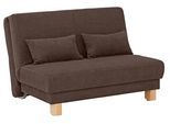 Schlafsofa HOME AFFAIRE "Gina", braun, B:120cm H:86cm T:95cm, Chenille (100% Polyester), Sofas, Schlafsofa, vom Sofa zum Bett mit einem Handgriff, in 4 Breiten, Nierenkissen