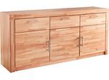 Sideboard VOGL MÖBELFABRIK "Toronto", beige (kernbuche teilmassiv, 3 schubladen), B:182cm H:82cm T:42cm, Holz teilmassiv, Melamin, Sideboards, Sideboard