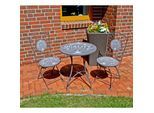 Garten-Essgruppe GARDEN PLEASURE "ROYAL", grau (dunkelgrau, grau, grau), B:160cm H:88,5cm T:60cm, Metall, Sitzmöbel-Sets, Garten-Essgruppe