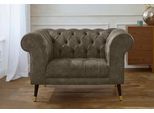Loveseat HOME AFFAIRE "Tinnum Loveseat, Chesterfield Sessel", grün (olive), B:121cm H:77cm T:87cm, Luxus-Microfaser Vintageoptik (66% PU, 27% Polyester, 7% Baumwolle);Struktur weich( 97% Polyester, 3% Polyacryl), Sessel, Loveseat