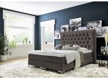 Boxspringbett "Ronja", braun, B:208cm L:216cm, Bezug Bett: Samtvelours (100% Polyester);Bonnell-Federkernmatratze: Jersey (100% Polyester);Topper: Jersey (100% Polyester), ATLANTIC HOME COLLECTION, Komplettbetten, Boxspringbett, mit Topper und extra hohem Kopfteil