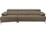 Ecksofa EGOITALIANO "Soul, extravagantes Designsofa, Megasofa, super bequem, tolle Details", grau (taupe), B:246cm H:99cm T:140cm, Leder »BULL« (echtes Rindsleder). Geschliffenes, pigmentiertes und behandeltes Rindsleder mit einer Dicke von 1, 3-1, 5 mm. Dieses Leder zeigt eine ziemlich weiche Hand mit einem halb undurchsichtigen Aussehen. Es handelt sich um ein geschütztes Leder. Eine leichte Dec