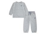 Neugeborenen-Geschenkset LEVI'S KIDS "LVN HOODIE,JOGGER SET", Jungen, Gr. 12M (80), grau (grau heather), angeraute Sweatware, Obermaterial: 60% Baumwolle, 40% Polyester, unifarben, KOB Set-Artikel Neugeborenen-Geschenkset, mit kleiner Label-Applikation- Stickerei