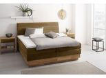 Boxspringbett OTTO HOME "JENNA in verschiedenen Farben und Breiten erhältlich", braun (bronzo), B:204cm L:216cm, Komplettbetten, Boxspringbett, LED-Beleuchtung, mit zertifizierten, recycelten Bezugsstoffen