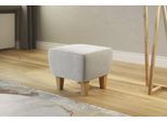 Polsterhocker HOME AFFAIRE "Viva", beige (linen), B:56cm H:46cm T:56cm, 100% Polyester, Hocker, Polsterhocker, mit Eichenfüßen
