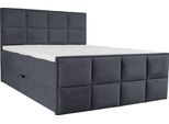 Boxspringbett HOME AFFAIRE "Timeo", grau (anthrazit), B:141cm L:210cm, Komplettbetten, Boxspringbett, in den Breiten 120,140,160 & 180 cm erhältlich