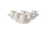 Tasse VILLEROY & BOCH "Tassen mit Untertassen Toy's Delight Royal Classic 180 ml 6er Set weiß", weiß, 6 tlg., Porzellan, Trinkgefäße, Tasse