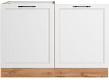 Spülenschrank KOCHSTATION "KS-Lana", weiß (matt weiß, wotaneiche), B:120cm H:82cm T:60cm, Holzwerkstoff, MDF, Schränke, Spülenschrank, Breite 120 cm