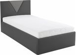 Polsterbett "Malibu", grau (anthrazit, grau), B:112cm L:212cm, Bezug Bett: Kunstleder;Bonnell-Federkernmatratze: 51% Polypropylen, 39% Polyester und 10% Baumwolle;Kaltschaummatratze: 100% Polyester, Bezug abnehm- und waschbar bis 60C, WESTFALIA SCHLAFKOMFORT, Betten, Polsterbett, inkl. Bettkasten bei Ausführung mit Matratze
