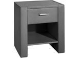 Nachttisch HOME AFFAIRE, grau (anthrazit), B:50cm H:61cm T:41cm, Tische, Nachttisch, Nachtkonsole mit 1 Schubkasten und 1 Ablagefach