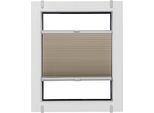 Wabenplissee SUNLINES "One Size Style Honeycomb TL", beige (sand, grau, grau), B:85cm H:130cm, Obermaterial: 85% Polyester, 15% sonstige Fasern, Plissees, Wabenplissee, Zubehörfarbe grau, zum Klemmen