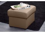 Hocker SIT & MORE "Bansin", braun (cappuccino), B:58cm H:45cm T:58cm, Luxus-Microfaser ALTARA NUBUCK (100% Polyester);SOFTLUX-Kunstleder;NaturLEDER (echtes Rindsleder)/Korpus SOFTLUX-Kunstleder, Hocker, Hocker