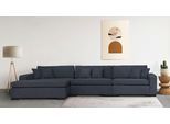 Sofa-Eckelement HOME AFFAIRE "Skara XXL L-Form", blau (graublau), B:400cm H:86cm T:190cm, 100% Polyester, Polsterelemente, Sofa-Eckelement, Lounge-Sofa XXL mit Federkern-Polsterung, in vielen Bezugsvarianten