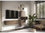 Wohnwand HOME AFFAIRE "Infinity, 4tlg. Breite 222 cm, Höhe variabel, Wohnwand", braun (bronzo, mercure nb holzstruktur), B:222cm H:175cm T:30cm, Kastenmöbel-Sets, Wohnwand, (Lowboard hängend, Würfelregal 2er Set, 2x Hängewürfel)