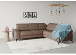 Ecksofa SIT & MORE "Sinatra L-Form", braun (espresso), B:251cm H:85cm T:231cm, 98% Polyester, 2% Polyamid, Sofas, Ecksofa, optinal mit Kopfteilverstellung und Armteilfunktion, Metallfüße