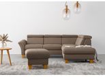 Ecksofa HOME AFFAIRE "Lindgren L-Form", braun (nuss), B:249cm H:84cm T:217cm, 100% Polyester, Sofas, Ecksofa, wahlweise mit TV-Funktion, Stauraum und Kopfteilverstellung