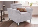 Sessel SIT & MORE "Arngast", silber, B:101cm H:84cm T:93cm, Luxus-Microfaser ALTARA NUBUCK (100% Polyester);Struktur (100% Polyester);Flachgewebe (90% Polyester; 10% Polyamid), Sessel, Sessel, inklusive Federkern und Kopfteilverstellung