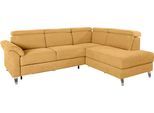 Ecksofa SIT & MORE "Arngast L-Form", gelb (senf), B:245cm H:84cm T:194cm, Sofas, Ecksofa, inklusive Kopfteilverstellung und Federkern