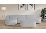 Ecksofa OTTO HOME "EIVIND Designer Sofa mit Ottomane rechts/links, B/T/H: 343/159/72 cm", grau (hellgrau), B:343cm H:72cm T:159cm, 100% Polyester, Sofas, Ecksofa, L-Form mit Wellenunterfederung, auch in Feincord und Bouclé