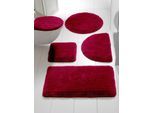 Badematte HEINE HOME Gr. 8, rot (weinrot), halbrund (50cm x 80cm ), 1 Stk., Badematten, Badematte