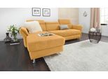 Ecksofa SIT & MORE "Avignon L-Form", gelb (senf), B:259cm H:97cm T:172cm, Flachgewebe (90% Polyester, 10% Polyamid);Luxus-Microfaser (100% Polyester);Struktur (100% Polyester), Sofas, Ecksofa, Kopfteilverstellung, wahlweise mit Bettfunktion und Bettkasten