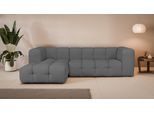 Ecksofa "TALISHA L-Form Designersofa, moderne Steppung, B/T/H: 276/178/75 cm", grau (dunkelgrau), B:276cm H:75cm T:178cm, 100% Polyester, LEGER HOME BY LENA GERCKE, Sofas, Ecksofa, aufwendig gepolstert, hoher Sitzkomfort