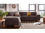Ecksofa DOMO COLLECTION "Incanto kubische Formensprache, komfortabel, L-Form", braun (espresso), B:260cm H:81cm T:195cm, Sofas, Ecksofa, wahlweise mit Bettfunktion
