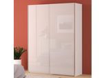 Schwebetürenschrank FORTE "Fittio, Made in Europe, 2 Schiebetüren, modernes Design", weiß (weiß, weiß glanz), B:180,1cm H:235cm T:61,2cm, Holzwerkstoff, Schränke, Schwebetürenschrank, Höhe 2,35 mtr, stehende Montage