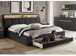 Polsterbett HOME AFFAIRE "CiTY/GiRON,, gepolstertes Stauraumbett, mit LED Beleuchtung", grau (anthrazit), B:210cm H:110cm L:235cm, Betten, Polsterbett, Bettkasten mit Hundebett oder als Stauraum, klappbare Kopfteile