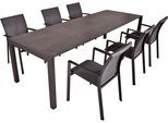 Garten-Essgruppe GARDEN PLEASURE "SOPHIA", grau, Aluminium, Sitzmöbel-Sets, Garten-Essgruppe