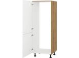 Kühlumbauschrank KOCHSTATION "KS-Scafa" 2 Türen für integrierte Kühl-Gefrier-Kombination 1444 mm", weiß, B:60cm H:150cm T:56cm, Schränke, Kühlumbauschrank, Breite/Höhe: 60/150 cm, wahlweise Türanschlag rechts oder links