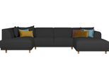 Wohnlandschaft OTTO HOME "Maroon U-Form", schwarz, B:358cm H:82cm T:192cm, Struktur grob ( 100% POLYPROPYLEN;Struktur fein ( 100% Polyester);Struktur (100% Polyester), Sofas, Wohnlandschaft, in skandinavischem Design, mit losen Kissen