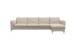Ecksofa FLEXLUX "Fiore, super Sitzkomfort durch Kaltschaum im Sitz, L-Form", weiß (sanftes weiß), B:295cm H:85cm T:159cm, Sofas, Ecksofa, breite Armlehnen, Füße Alu+ Eiche