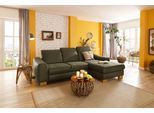 Ecksofa HOME AFFAIRE "Dundee L-Form", grün (olive), B:264cm H:86cm T:170cm, Luxus-Microfaser Florence (100% Polyester);Struktur fein (100% Polyester);Luxus-Microfaser Lederoptik (100% Polyester), Sofas, Ecksofa, wahlweise mit Kopfteilverstellung und zusätzlich mit Bettfunktion