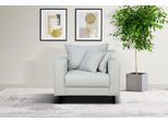 Sessel HOME AFFAIRE "VEYRAS Loungesessel, Maße B/T/H: 95/84/76 cm", grau (silbergrau), B:95cm H:76cm T:84cm, 100% Polyester, Sessel, Sessel, mit Wellenunterfederung, incl. Kissen