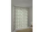 Vorhang ADAM "Dots", grün (naturweiß, dunkelgrün), B:145cm H:145cm, Jacquard, Baumwolle (Bio-Baumwolle), Leinen, Gardinen, Vorhang, aus Leinen und Bio-Baumwolle