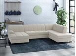Wohnlandschaft HOME AFFAIRE "Balme, moderne Formensprache, zeitloses Design, U-Form", beige, B:297cm H:75cm T:195cm, 95% Polyester, 5% Nylon, Sofas, Wohnlandschaft, Inkl. Zierkissen, wahlweise mit Bettfunktion