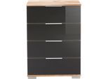 Nachtkommode WIMEX "Easy", grau (plankeneichefarben, grauglas), B:52cm H:74cm T:38cm, Sideboards, Nachtkommode