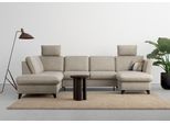 Wohnlandschaft HOME AFFAIRE "Trelleborg U-Form", grau (steel), B:307cm H:86cm T:213cm, 95% Polyester, 5% Polyamid, Sofas, Wohnlandschaft, wahlweise mit Bettfunktion und Bettkasten, inkl. Federkern-Polsterung