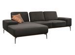 Ecksofa W.SCHILLIG "run, Designsofa mit tollem Sitzkomfort, bequem, L-Form", grau (graphit z73), B:279cm H:88cm T:178cm, Longlife Xtra-Leder Z73: Naturwalkleder der Luxusklasse aus den erlesensten Rohhäuten. Hautstärke 1, 1 – 1, 3 mm;ROHLEDER Jacquard-Flachgewebe Q2 W60 (63% Polyester, 37% Polyacryl);ROHLEDER Chenille-Flachgewebe Q2 W77 (68% Polyacryl, 32% Polyester);Stoff S37 (100% Polyester), So