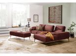 Ecksofa W.SCHILLIG "run, Designsofa mit tollem Sitzkomfort, bequem, L-Form", rot (rosso marone z73), B:319cm H:88cm T:178cm, Longlife Xtra-Leder Z73: Naturwalkleder der Luxusklasse aus den erlesensten Rohhäuten. Hautstärke 1, 1 – 1, 3 mm;ROHLEDER Jacquard-Flachgewebe Q2 W60 (63% Polyester, 37% Polyacryl);ROHLEDER Chenille-Flachgewebe Q2 W77 (68% Polyacryl, 32% Polyester);Stoff S37 (100% Polyester)