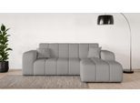 Ecksofa OTTO HOME "CASSY L-Form, Schlafsofa mit Bettkasten, Maße B/T/H: 245/165/88 cm", grau, B:248cm H:83,5cm T:165,5cm, 100% Polyester, Sofas, Ecksofa, mit 2 Rückenkissen, Recamiere rechts oder links bestellbar