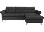 Ecksofa SIT & MORE "Göteborg", schwarz, B:268cm H:90cm T:176cm, Sofas, Ecksofa, Sitztiefenverstellung und Federkern, wahlweise mit Bettfunktion
